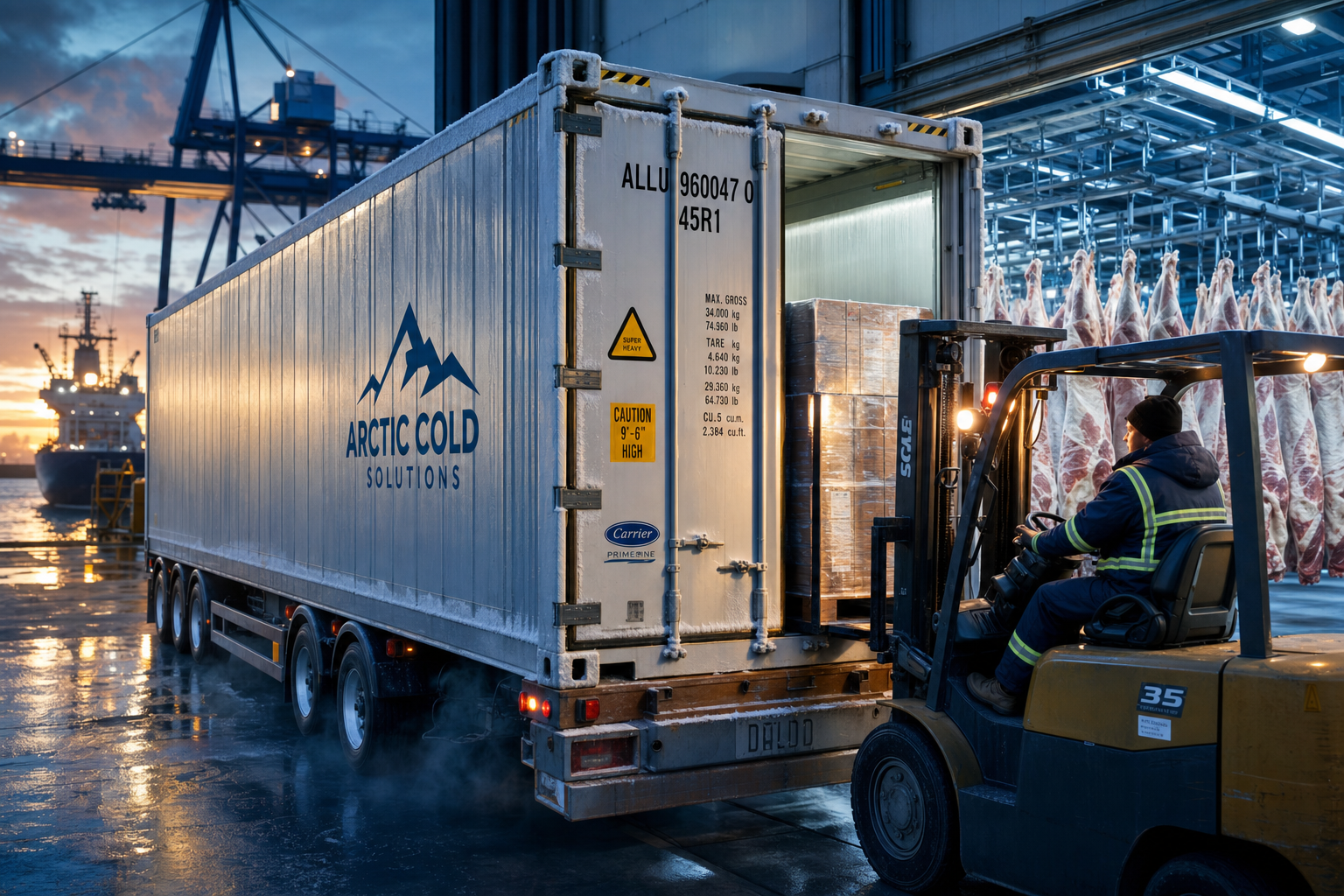 Frozen meat cold chain